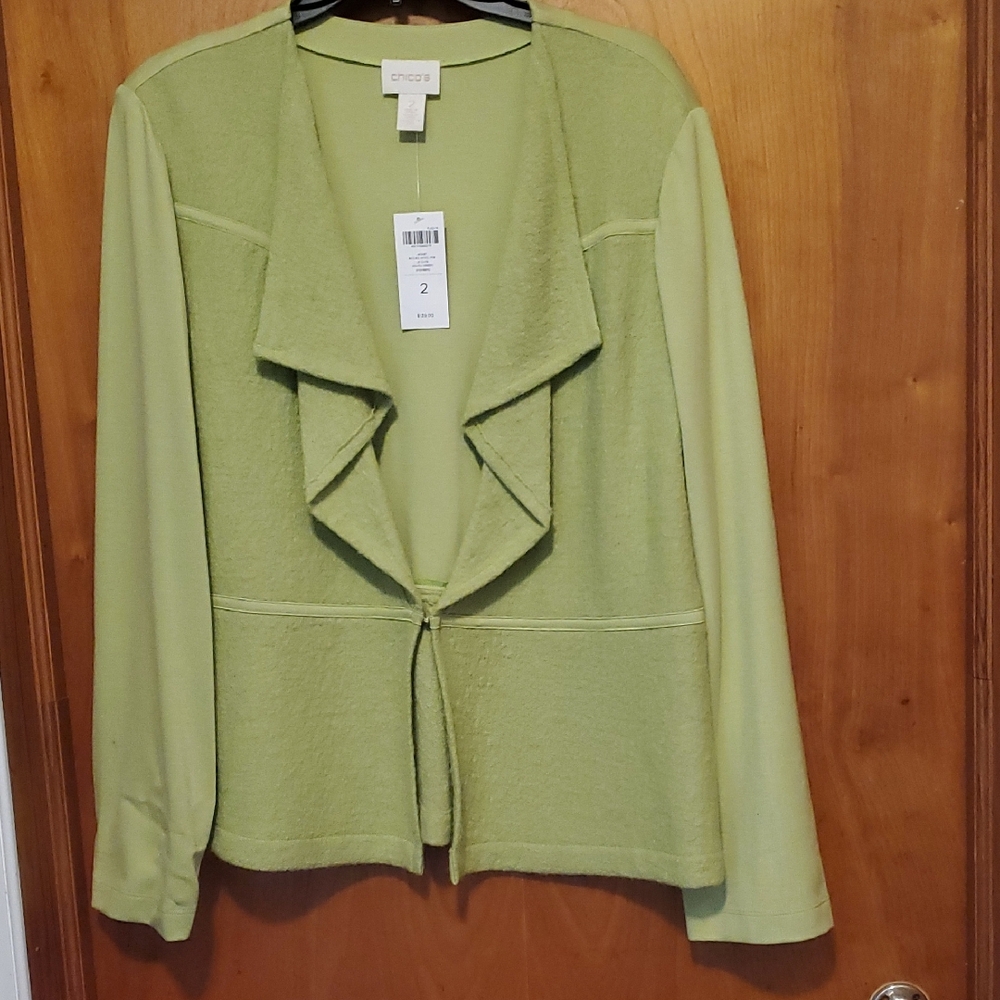 Chico's Light Green Open Front Blazer